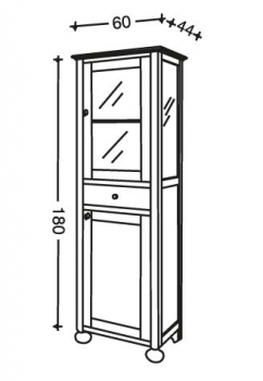 Ricordi Badezimmerschrank Schrank Walnuss von Euro Bagno