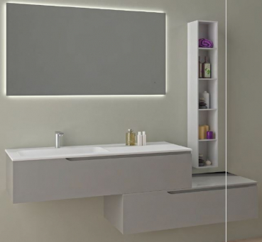 Wave Fly Badmöbelset 21|120+105 cm Grigio Finestra MATT von Euro Bagno