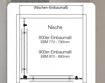 Preview: GEO S6 Schwenk-Schiebetür für Nische Silberglanz, Schwarz oder Brushed Gold