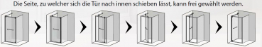 Preview: GEO S6 Schwenk-Schiebetür für Nische Silberglanz, Schwarz oder Brushed Gold