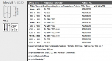 GEO maw flex A-E120/A-E210 Duschkabine Eckeinstieg mit 2 Schwenktüren und 1 Fixteil Eckdusche