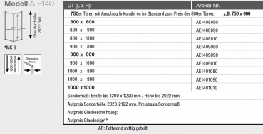 GEO maw flex A-E140/A-E410 Duschkabine Eckeinstieg mit 1 Faltwand und 1 Schwenktür Eckdusche