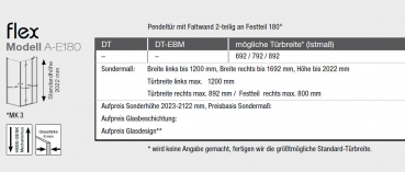 GEO maw flex A-E180810 Eckeinstieg Pendeltür und Faltwand an Fixteil Eckdusche