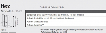 GEO maw flex A-N140 Duschkabine Pendeltür mit Faltwand für Nische