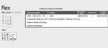 GEO maw flex Badewannenaufsatz Spritzschutz Faltwand 2-teilig mit Pendeltür für Badewanne A-B410