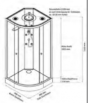 GEO FAST runde Fertigdusche Runddusche maw Komplettdusche