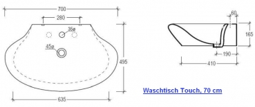 Touch Waschbecken 47 + 70 von GSG Ceramic Design