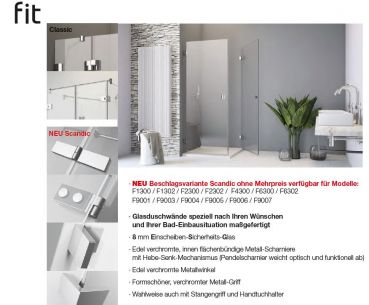 GEO maw Fit F-4100 Duschkabine Eckeinstieg mit 2 Schwenktüren Eckdusche Aufmaß inklusive