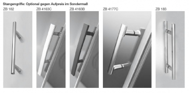 GEO maw flex A-F302 Duschkabine Drehtür an Fixteilen mit Seitenteil Eckdusche Fronteinstieg