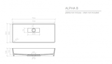 Graziano radiators Waschbecken Alpha B aus Acrylstein, italienisches Design für Ihr Traumbad