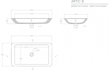 Graziano radiators Waschbecken Arctic B aus Acrylstein, italienisches Design für Ihr Traumbad