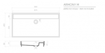 Graziano radiators Waschbecken Armony M aus Acrylstein, italienisches Design für Ihr Traumbad