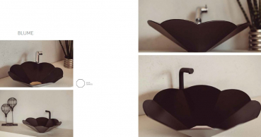 Graziano radiators Waschbecken Blume aus rostfreiem Edelstahl, italienisches Design für Ihr Traumbad