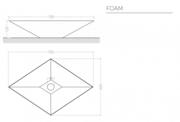 Graziano radiators Waschbecken Foam aus rostfreiem Stahl, italienisches Design für Ihr Traumbad