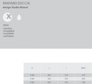 Graziano radiators Heizkörper für Dusche, italienischer Designheizkörper Pantarei Doccia, exklusives Design für Ihren Wohn(t)raum
