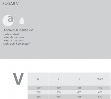 Graziano radiators Heizkörper italienischer Designheizkörper Sugar V, exklusives Design für Ihren Wohn(t)raum