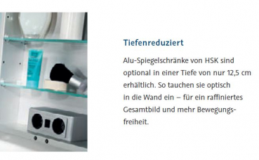 HSK ALU-Spiegelschrank ASP 300 LED Aluminium mit Doppelspiegeltüren 600 x 750