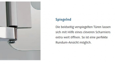 HSK ALU-Spiegelschrank ASP 300 LED Aluminium mit Doppelspiegeltüren 600 x 750