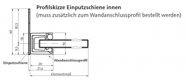 HSK Aperto Pro Pendeltür für Nische Nischentür Einbauschiene Montage Unterputz