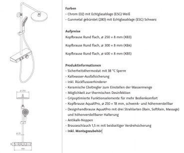 HSK AquaXPro 200 Thermostat Duschset Shower-Set Dusche