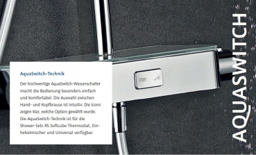 HSK Shower-Set Duschset RS 500 AquaSwitch Thermostat mit Glasablage