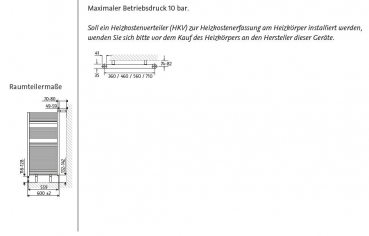 HSK Designheizkörper Line Handtuchheizkörper Badheizkörper mit Aussparungen für Handtücher