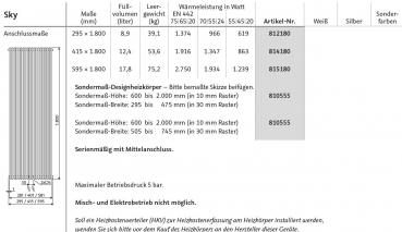 HSK Designheizkörper Sky Raumheizkörper Badheizkörper mit optionalem Handtuchhalter