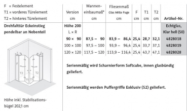 HSK Exklusiv 2.0 Eckeinstieg mit Drehfalttüren an Festelementen