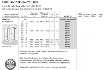 HSK Exklusiv Drehfalttüren-Eckeinstieg Eckdusche