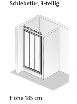 HSK Favorit Schiebetür 3-teilig Duschabtrennung Kunstglas