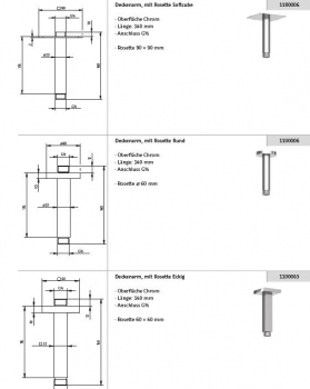 HSK Kopfbrause Regendusche eckig 250 x 250 x 2 mm superflach