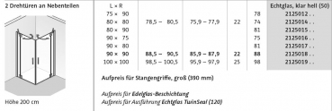 HSK K2P Eckdusche mit Drehtüren an Nebenteilen Duschkabine Eckeinstieg