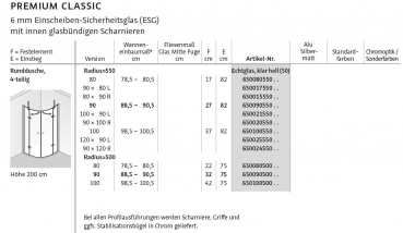 HSK Premium Classic Runddusche mit 2 Schwenktüren Duschkabine Viertelkreis