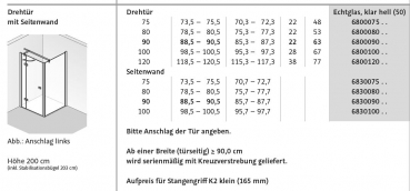 HSK Premium Softcube Drehtür mit Seitenwand Duschkabine Eckkabine Fronteinstieg