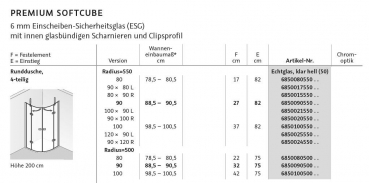 HSK Premium Softcube Runddusche mit Drehtüren Viertelkreis Duschkabine