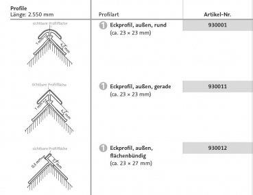 HSK RenoDeco Profile für Wandverkleidungssystem