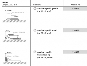 HSK RenoDeco Profile für Wandverkleidungssystem