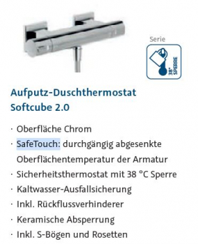 HSK Shower-Set 2.01 mit SafeTouch-Thermostatarmatur Duschset Duschgarnitur