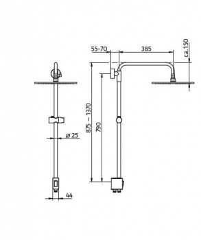 HSK Shower-Set Duschset RS 200 Aquaswitch Universal ohne Armatur