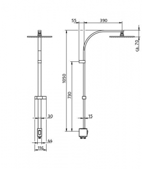 HSK Shower-Set Duschset RS 500 Aquaswitch Universal ohne Armatur