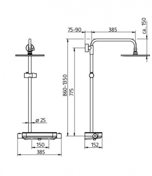 HSK Shower-Set Duschset Shower-Set RS 200 AquaTray Thermostat mit Ablage