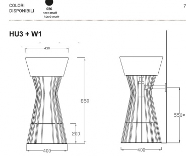 Hidra Metallstruktur Hub passend für Wire-Waschtisch oder Aufsatzwaschbecken, freistehend, italienisches Design für Ihr Traumbad