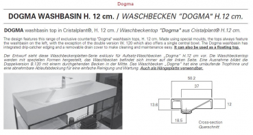 Idea Aqua Waschbeckentop Dogma Aufsatzwaschbecken aus Cristalplant® H.12 cm.