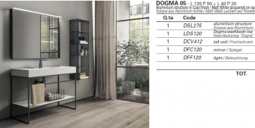 Idea Aqua Badmöbelset Dogma d.05 exklusives und elegantes Badezimmer-Waschtisch-Set