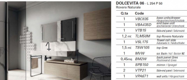Idea Aqua Badmöbelset Dolcevita 06 exklusives und elegantes Badezimmer-Waschtisch-Set