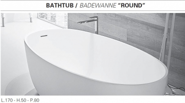 Idea Aqua Badewanne Disenia Round freistehend aus CRISTALPLANT®