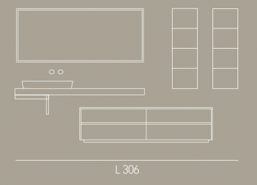 Idea Aqua Badmöbelset Nyù 08 zeitloses und elegantes Badezimmer-Waschtisch-Set