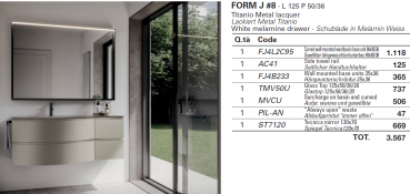 Idea Badmöbelset Form J8 exklusives und elegantes Badezimmer-Waschtisch-Set