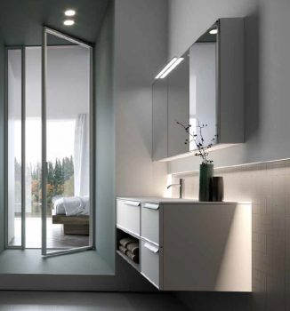 Idea Badmöbelset Form T9 exklusives und elegantes Badezimmer-Waschtisch-Set