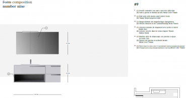 Idea Badmöbelset Form T9 exklusives und elegantes Badezimmer-Waschtisch-Set